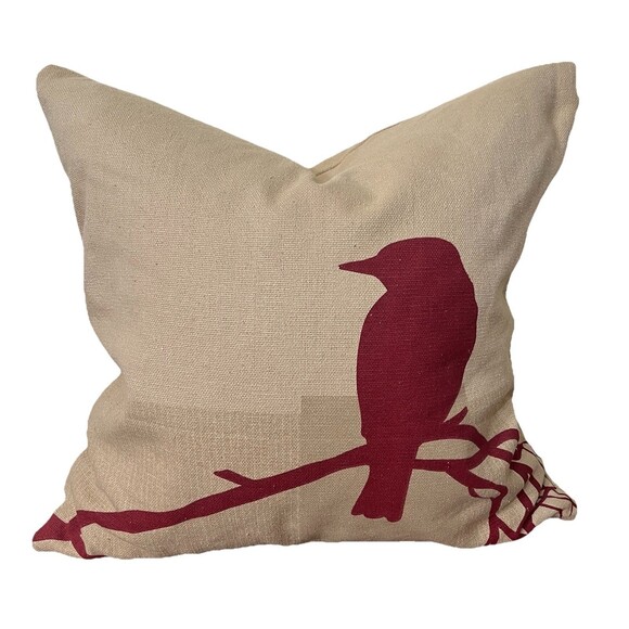 Newport Red Bird Throw Pillow 20x20 Zipper Duck Feather Insert USA Bird Lovers - Picture 1 of 6